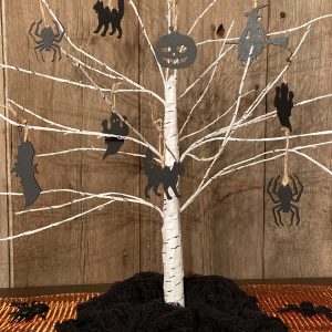 8523 HALLOWEEN ORNAMENTS SPIDER WITCH GHOST PUMPKIN CAT BAT HALLOWEEN DECOR HALLOWEEN TREE BLACK SILHOUETTE ORNAMENTS MadisonBayCo Com 3 1