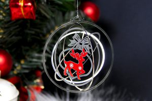 Engraved metal ornaments laser cut
