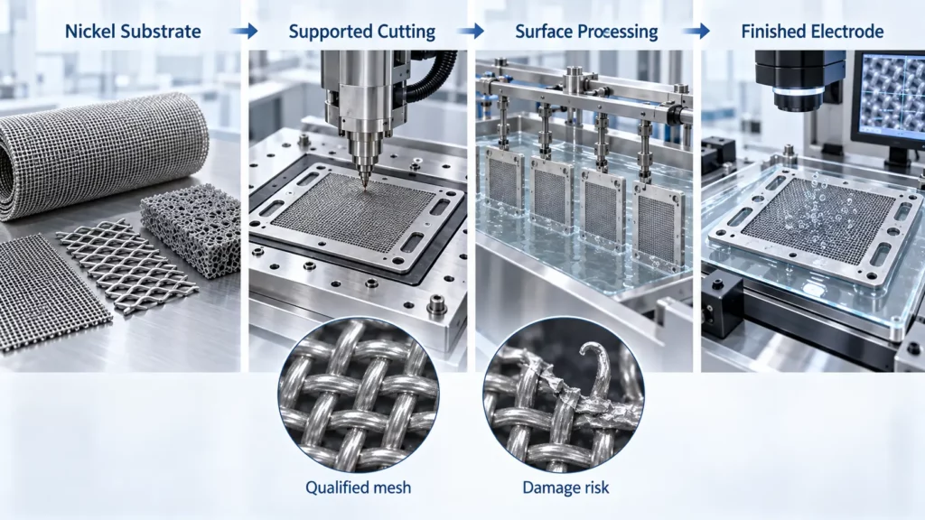 Nickel_mesh_electrode_manufacturing_from_supported_cutting_to_activation_coating_and_inspection
