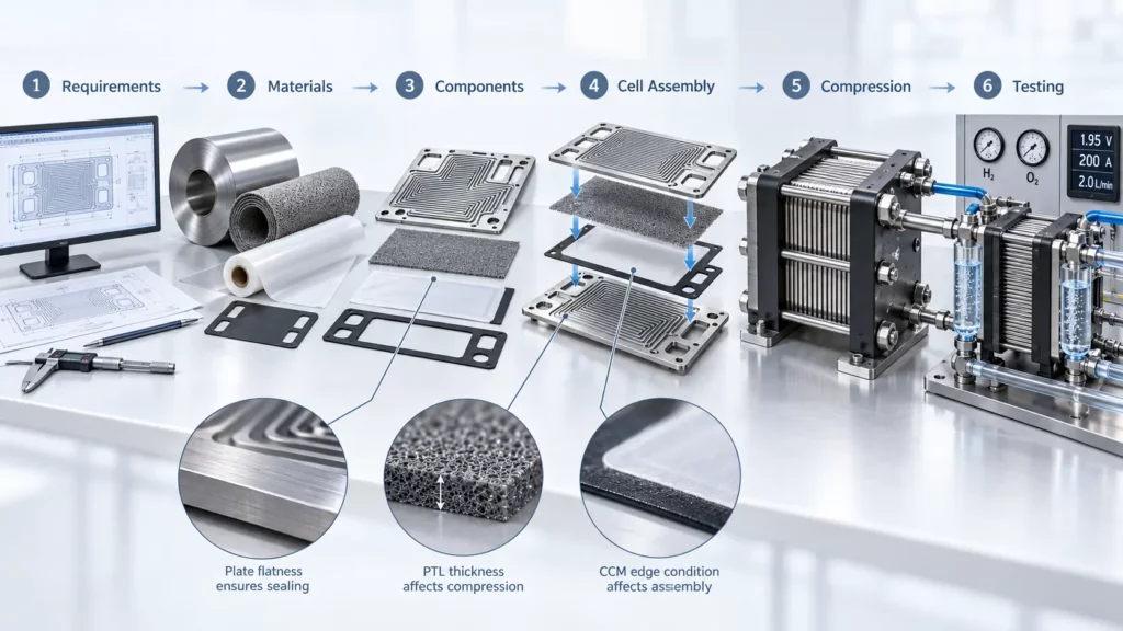 PEM_electrolyzer_stack_manufacturing_process_from_engineering_requirements_to_production_release