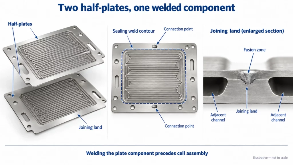 bipolar-plate-half-plate-weld-structure