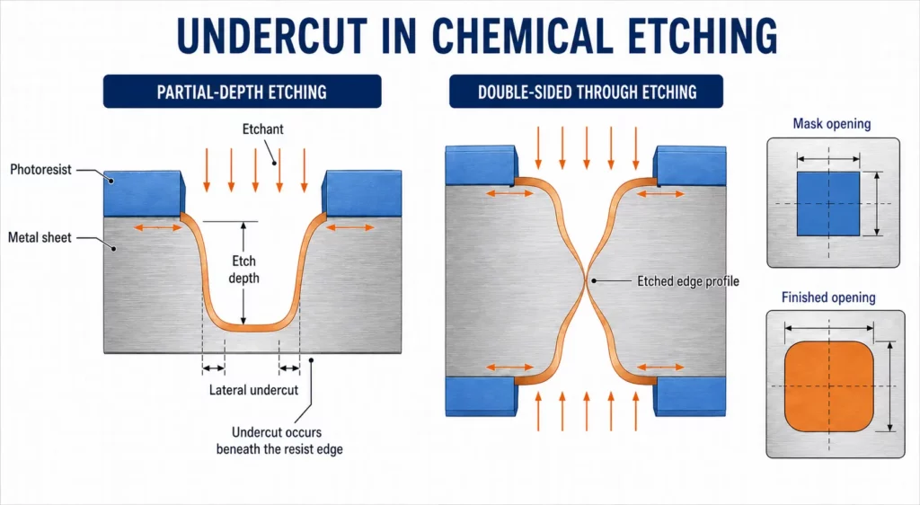 undercut in chemical etching