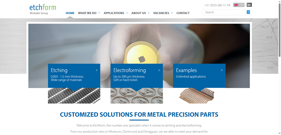 7 Best Chemical Etching Services Companies in 2025 6 Etchform website