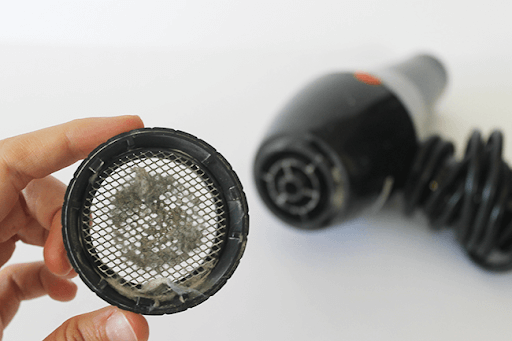 how to clean hair dryer mesh filter 