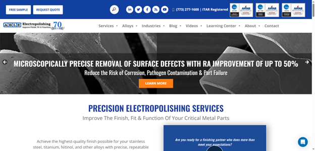 Able Electropolishing website