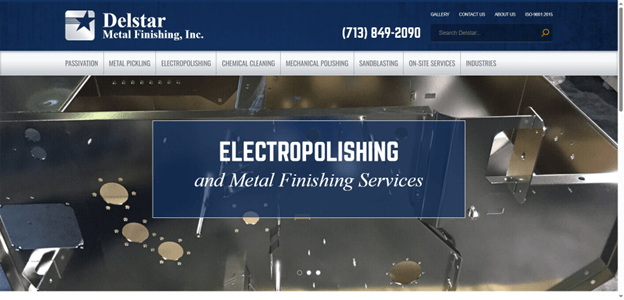 Delstar Metal Finishing website