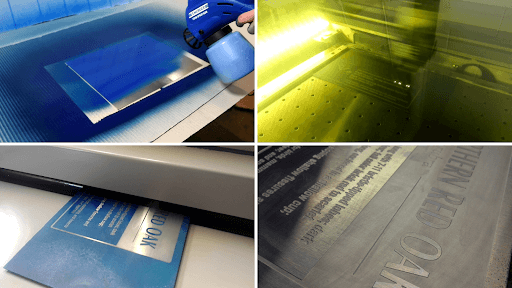 Acid etching metal