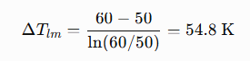 ΔT2=80−30=50 K