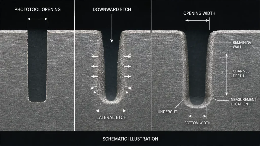Drawings should define opening width, bottom width, depth, remaining wall and measurement locatio