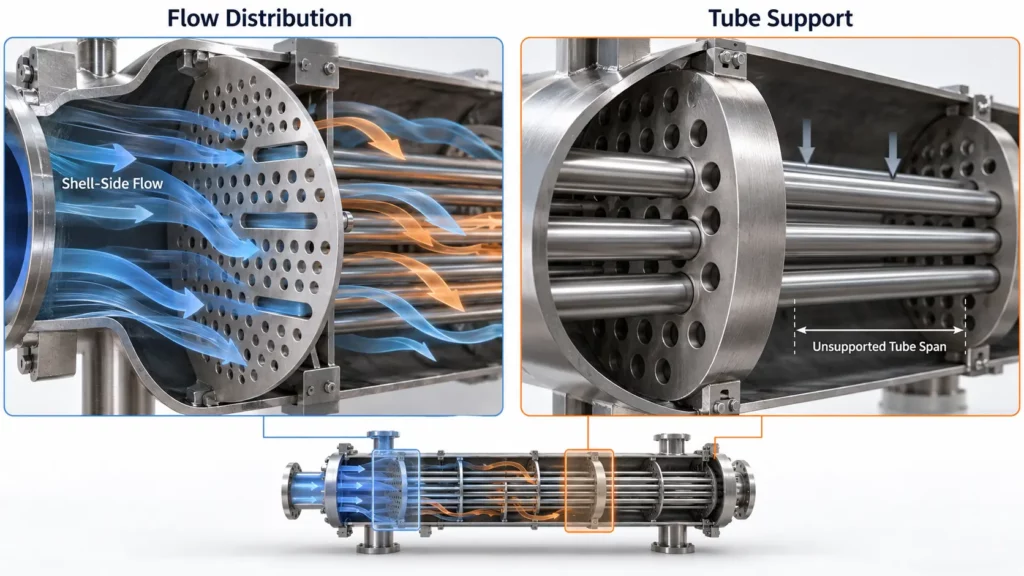 Comparison_of_a_thin_flow-distribution_plate_and_a_structural_tube-support_baffle_in_a_shell-and-tube_heat_exchanger