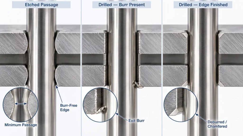 Effect_of_etched_hole_profiles_and_drilling_burrs_on_heat_exchanger_tube-bundle_assembly