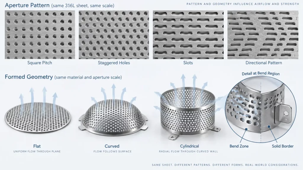 Flat_curved_and_cylindrical_smoke_detector_insect_mesh_designs_with_different_aperture_patterns