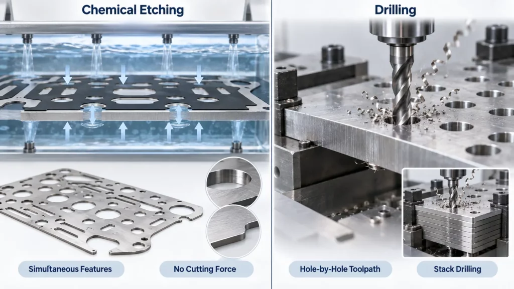 Material-removal_comparison_between_photochemical_etching_and_mechanical_drilling_for_heat_exchanger_baffle_plates